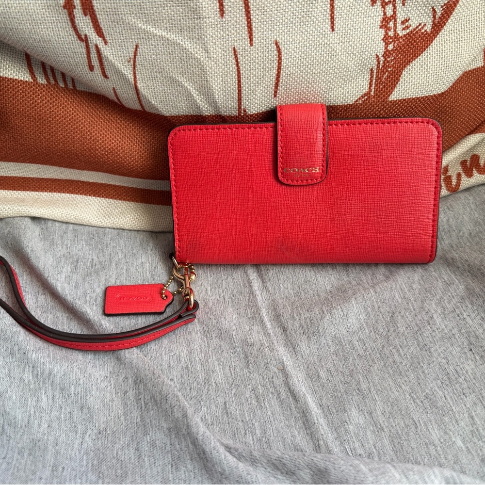 Coach Vibrant Red Wristlet